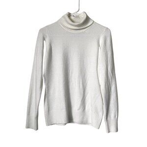 French Connection classic white turtleneck soft minimalistic winter sweater